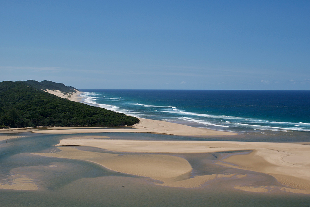 Indian ocean, beach and coastal dune forest